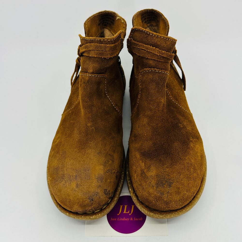 Born Women's Wynter Brown Ginger Distressed Suede Comfort Ankle Boots Size 8 View 3